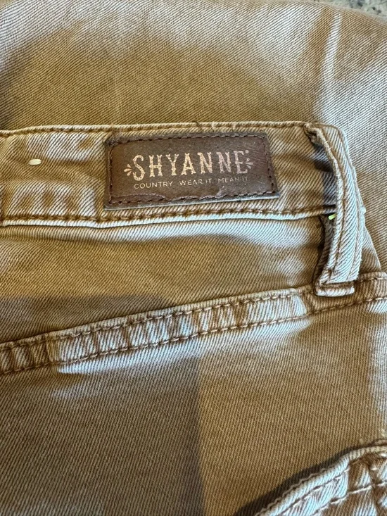 Shyanne Khaki Brown High-Rise Super Flare Western Jeans Raw Hem Women’s 33 X 32 - Picture 8 of 13